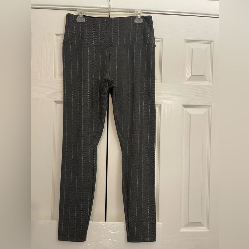 Lysse Black/White Pull on Ponte Knit Pants Size Large